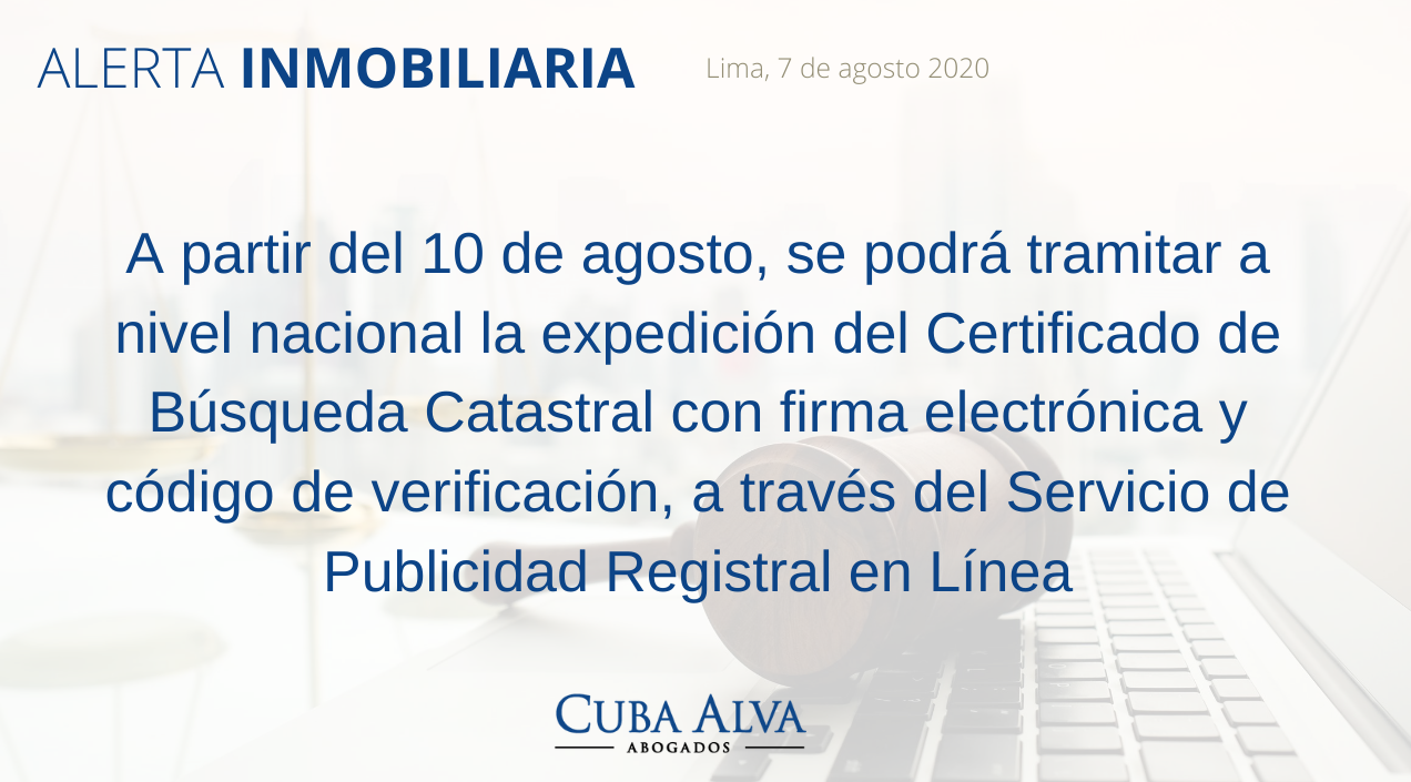 Alerta Inmobiliaria — 07 de Agosto de 2020