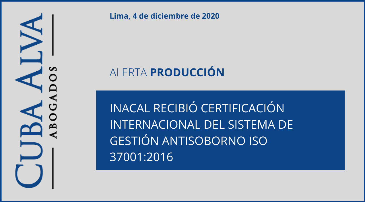 Alerta de Producción — 04 de Diciembre de 2020