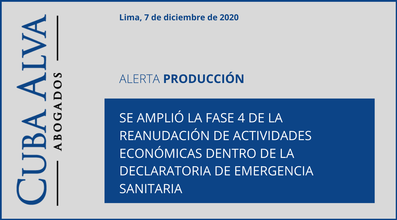 Alerta de Producción — 08 de Diciembre de 2020