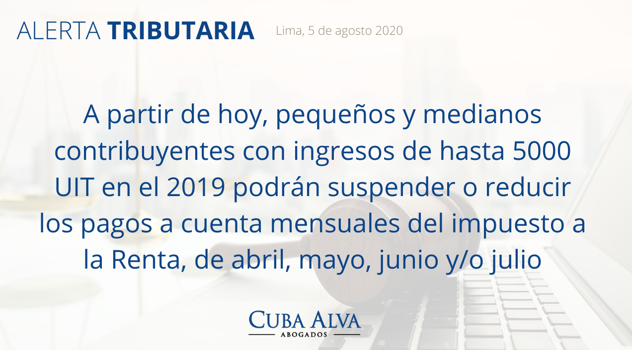 Alerta Tributaria — 05 de Agosto de 2020