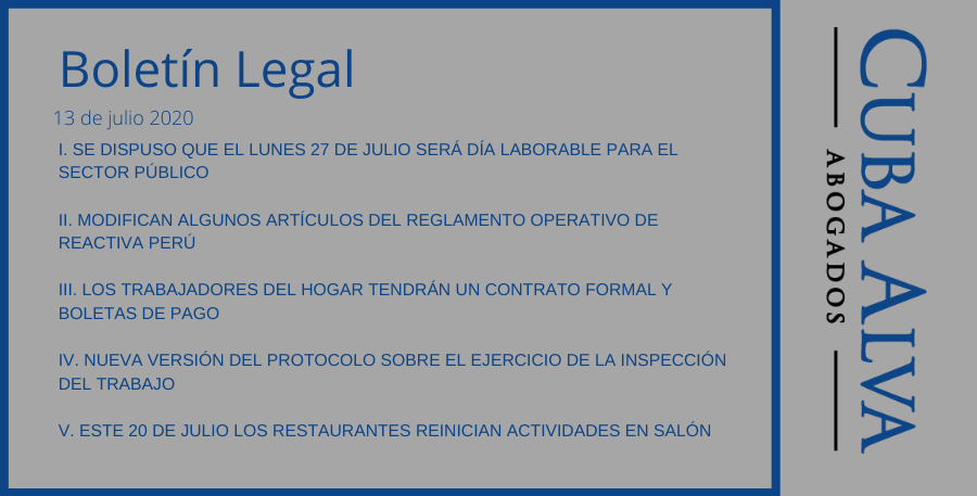 Boletín Legal - 13. Julio 2020