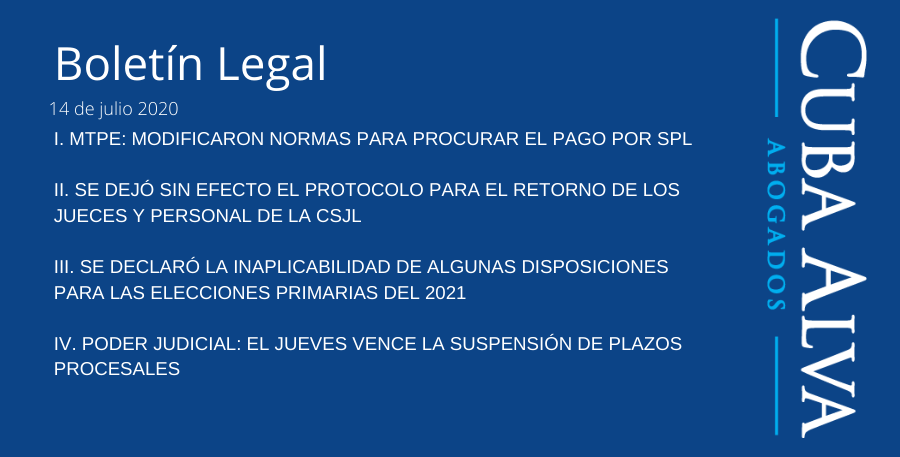 Boletín Legal - 14. Julio 2020