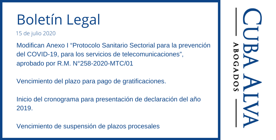 Boletín Legal - 15 de julio 2020