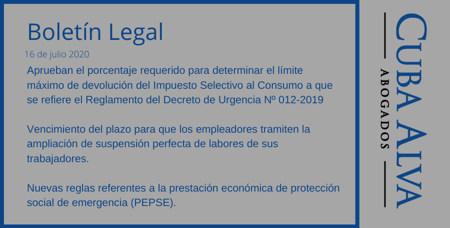 Boletín Legal - 16. Julio 2020