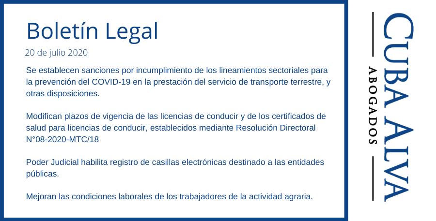 Boletín Legal - 20. Julio 2020