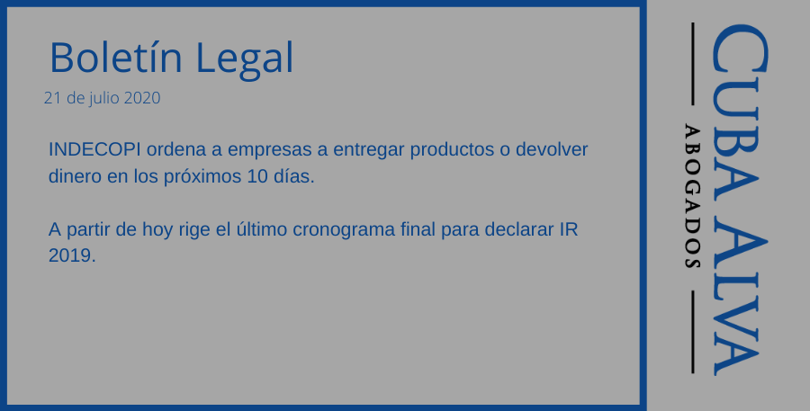 Boletín Legal - 21. Julio 2020