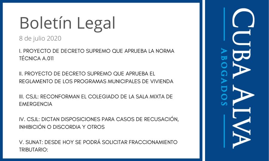Boletín Legal - 8 de julio 2020